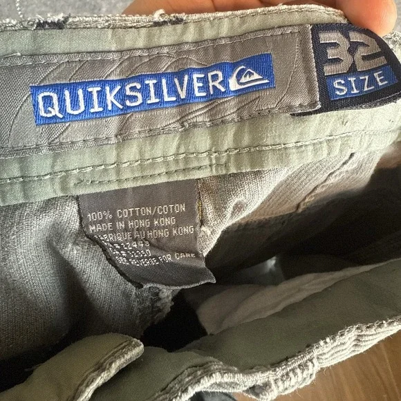 Vintage Quiksilver Corduroy Cargo Pants Mens 32x32 Gray Skater Grunge Y2K